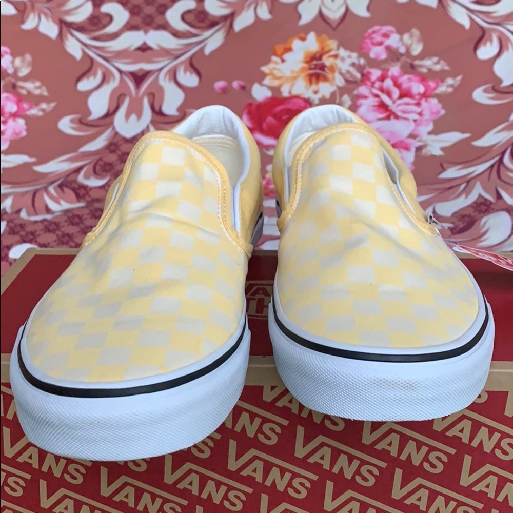 VANS CLASSIC SLIP ON CHECKERBOARD Gldnhztrwht MEN’ - Picture 8 of 16